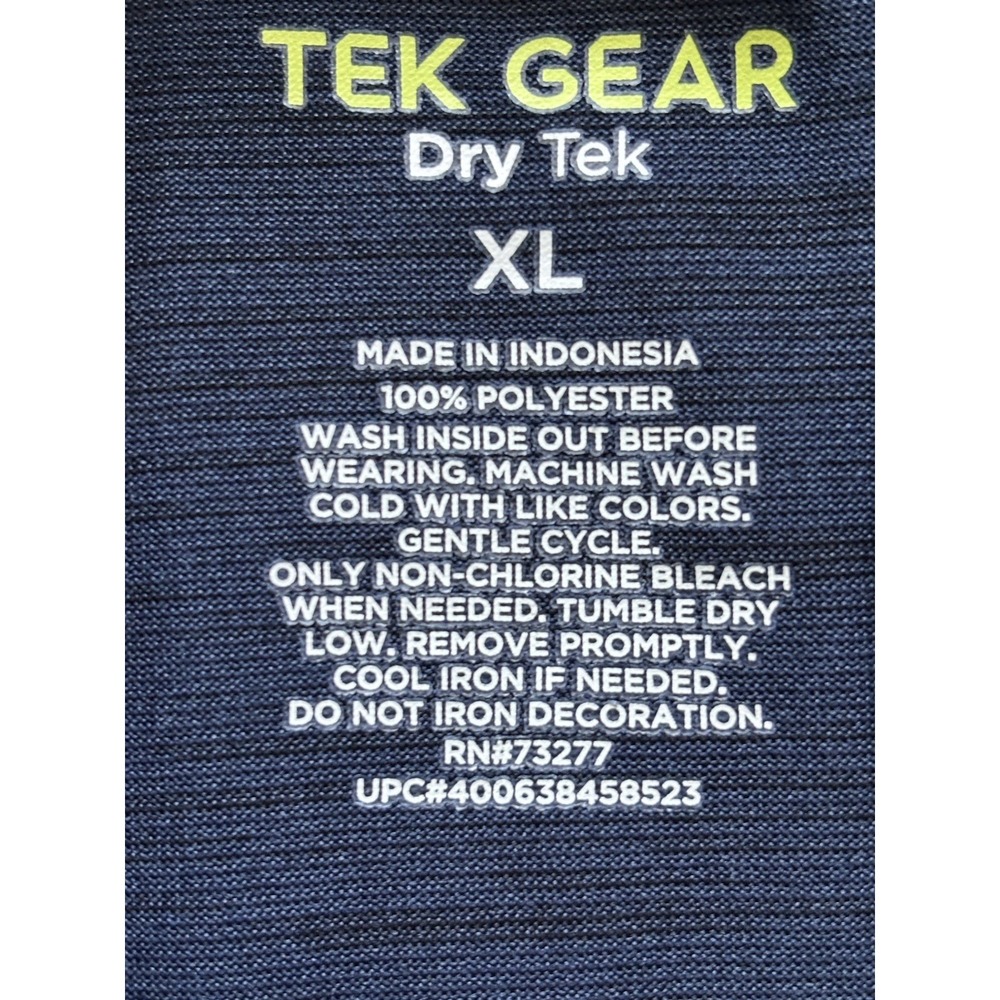 Tek Gear Dry Tek Men XL Short Sleeve Polo Shirt Collar 3 Button Polyester - Picture 4 of 11